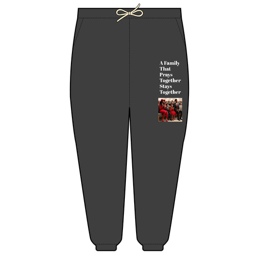 A family that prays together stays together” Unisex Garment-Dyed Lightweight Fleece Sweatpants